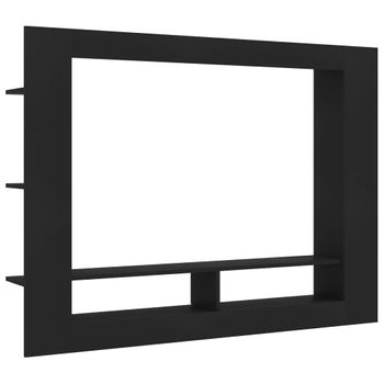 Mueble Para Tv Madera Contrachapada Negro 152x22x113 Cm