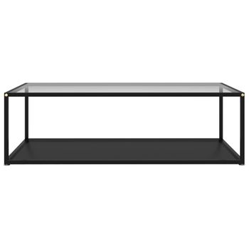 Mesa De Centro Vidrio Templado Transparente Y Negro 120x60x35 Cm