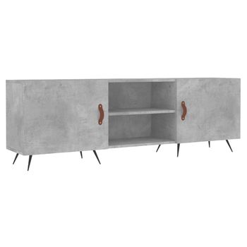 Mueble De Tv Madera De Ingeniería Gris Hormigón 150x30x50 Cm