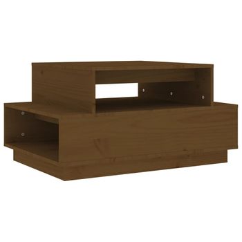 Mesa De Centro Madera Maciza De Pino Marrón Miel 80x55x40,5 Cm