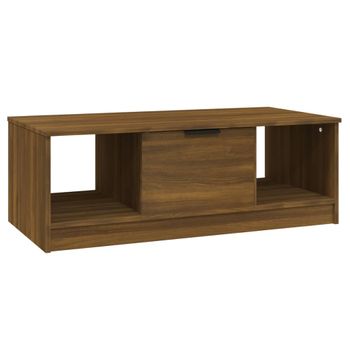 Mesa De Centro Madera De Ingeniería Roble Marrón 102x50x36 Cm