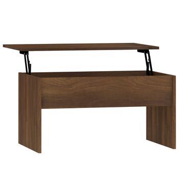 Mesa De Centro Madera Contrachapada Marrón Roble 80x50,5x41,5cm