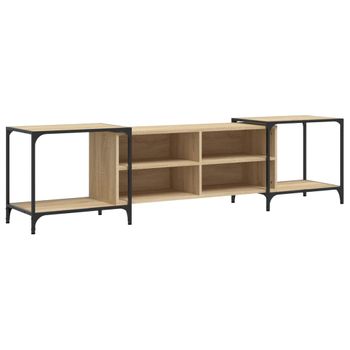 Mueble De Tv Madera De Ingeniería Roble Sonoma 203x37x50 Cm