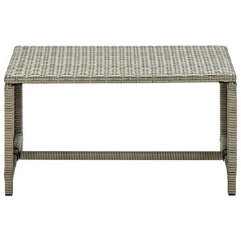 Mesa De Centro De Ratán Sintético Gris 70x40x38 Cm