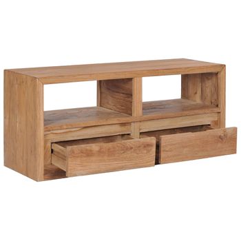 Mueble De Tv Madera Maciza De Teca 90x30x40 Cm