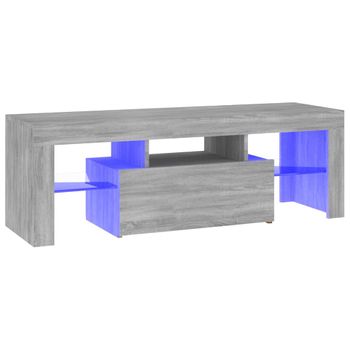 Mueble De Tv Con Luces Led Gris Sonoma 120x35x40 Cm