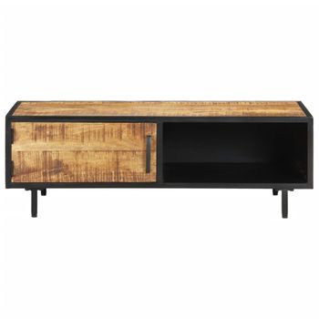 Mesa De Centro De Madera De Mango Rugosa 105x50x35 Cm