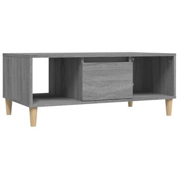 Mesa De Centro Madera Contrachapada Gris Sonoma 90x50x36,5 Cm