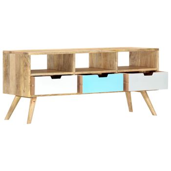 Mueble Para Tv De Madera Maciza De Mango 110x35x48 Cm