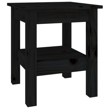 Mesa De Centro De Madera Maciza De Pino Negro 35x35x40 Cm