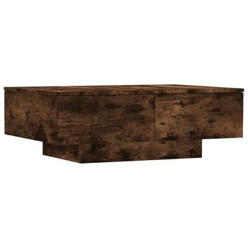 Mesa De Centro Madera Contrachapada Roble Ahumado 90x60x31 Cm