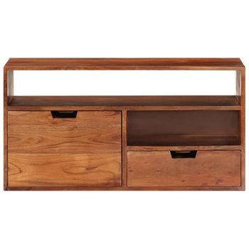 Mueble De Tv De Madera Maciza De Acacia 80x30x42 Cm