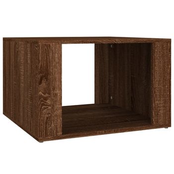 Mesita De Noche Madera Contrachapada Marrón Roble 57x55x36 Cm