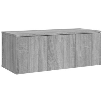 Mueble De Tv Madera Contrachapada Gris Sonoma 80x34x30 Cm