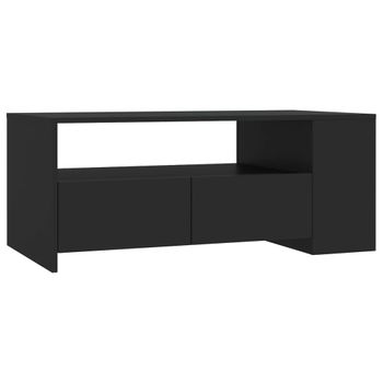 Mesa De Centro Madera De Ingeniería Negra 102x55x42 Cm