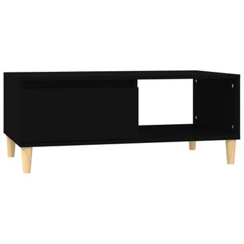 Mesa De Centro Madera Contrachapada Negro 90x50x36,5 Cm