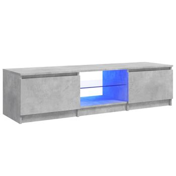 Mueble De Tv Con Luces Led Gris Hormigón 140x40x35,5 Cm