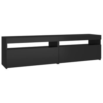 Muebles De Tv Con Luces Led 2 Unidades Negro 75x35x40 Cm