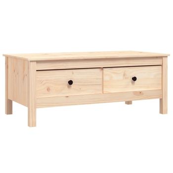 Mesa De Centro De Madera Maciza De Pino Gris 100x50x40 Cm