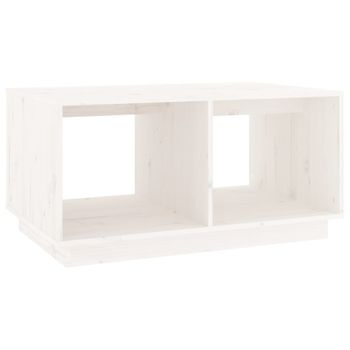 Mesa De Centro Madera Maciza De Pino Blanco 80x50x40 Cm