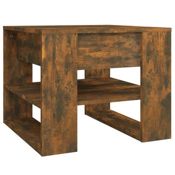 Mesa De Centro Madera Contrachapada Roble Ahumado 55,5x55x45 Cm