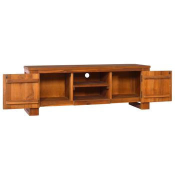 Mueble Para Tv Madera Maciza De Teca 110x30x40 Cm