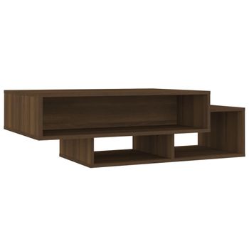 Mesa De Centro Madera Contrachapada Roble Marrón 105x55x32 Cm