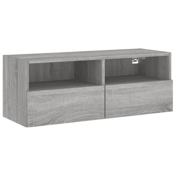 Mueble De Pared Tv Madera De Ingeniería Sonoma Gris 80x30x30 Cm