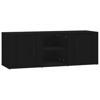 Mueble Para Tv Madera Contrachapada Negro 100x31,5x35 Cm