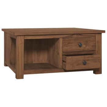 Mesa De Centro De Madera De Teca Maciza 68x68x33 Cm