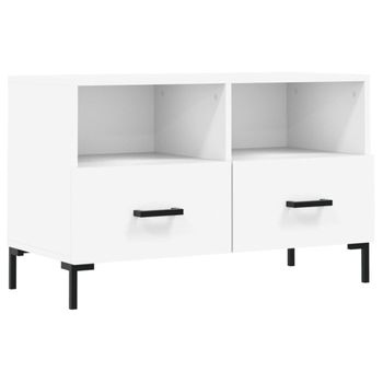 Mueble Para Tv Madera Contrachapada Blanco 80x36x50 Cm