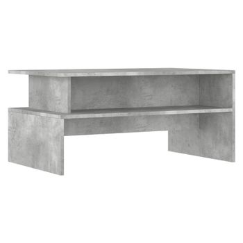 Mesa De Centro Madera De Ingeniería Gris Hormigón 90x55x42,5 Cm