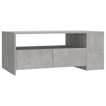 Mesa De Centro Madera De Ingeniería Gris Hormigón 102x55x42 Cm