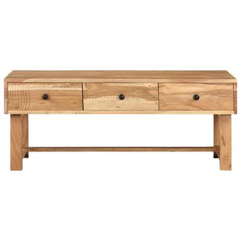 Mesa De Centro Madera Maciza De Acacia 100x50x40 Cm