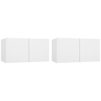 Muebles Colgantes De Tv 2 Unidades Blanco 60x30x30 Cm