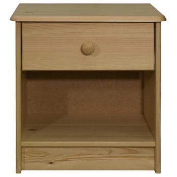 Mesita De Noche De Madera Maciza De Pino 41x30x42 Cm