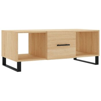 Mesa De Centro Madera Contrachapada Roble Sonoma 102x50x40 Cm