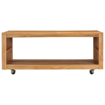 Mesa De Centro De Madera Maciza De Teca 110x60x40 Cm