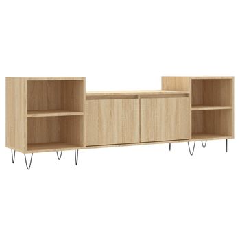 Mueble Para Tv Madera Contrachapada Roble Sonoma 160x35x55 Cm