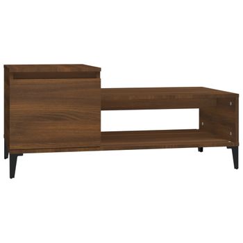 Mesa De Centro Madera Contrachapada Roble Marrón 100x50x45 Cm