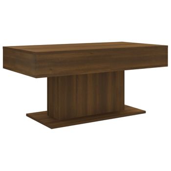 Mesa De Centro Madera Contrachapada Roble Marrón 96x50x45 Cm