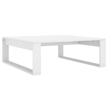 Mesa De Centro Madera Contrachapada Blanco 100x100x35 Cm