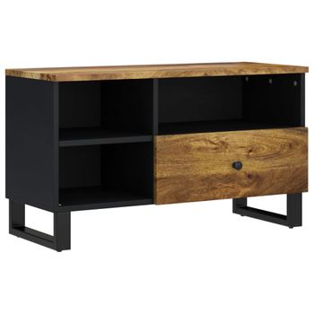 Mueble De Tv Madera Mango Y Madera Contrachapada 80x33x46 Cm