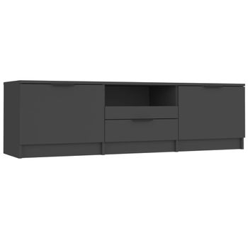 Mueble Para Tv Madera Contrachapada Negro 140x35x40 Cm