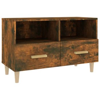 Mueble Para Tv Madera Contrachapada Roble Ahumado 80x36x50 Cm