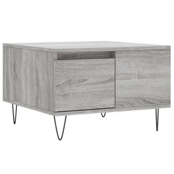 Mesa De Centro Madera Contrachapada Gris Sonoma 55x55x36,5 Cm