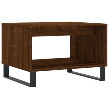 Mesa De Centro Madera De Ingeniería Marrón Roble 60x50x40 Cm