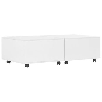 Mesa De Centro Blanco Brillante 120x60x35 Cm