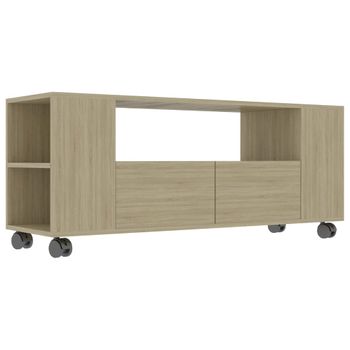 Mueble Para Tv Madera Contrachapada Roble Sonoma 120x35x48 Cm