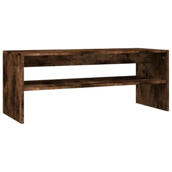 Mesa De Centro Madera Contrachapada Roble Ahumado 100x40x40 Cm